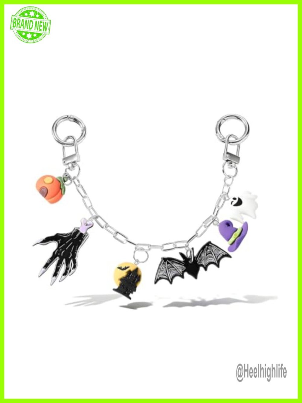 Halloween Bag Charm Chain Purse Charms Pumpkin Ghost Bat Keychain Wallet Chain